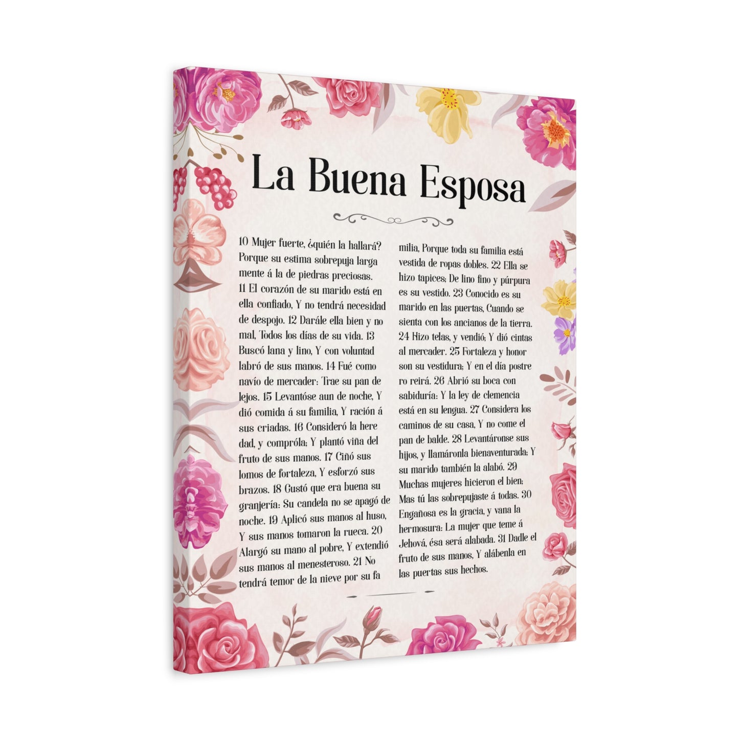 Scripture Walls La Buena Esposa Proverbios 31:10 Spanish Bible Verse Canvas Christian Wall Art Ready to Hang