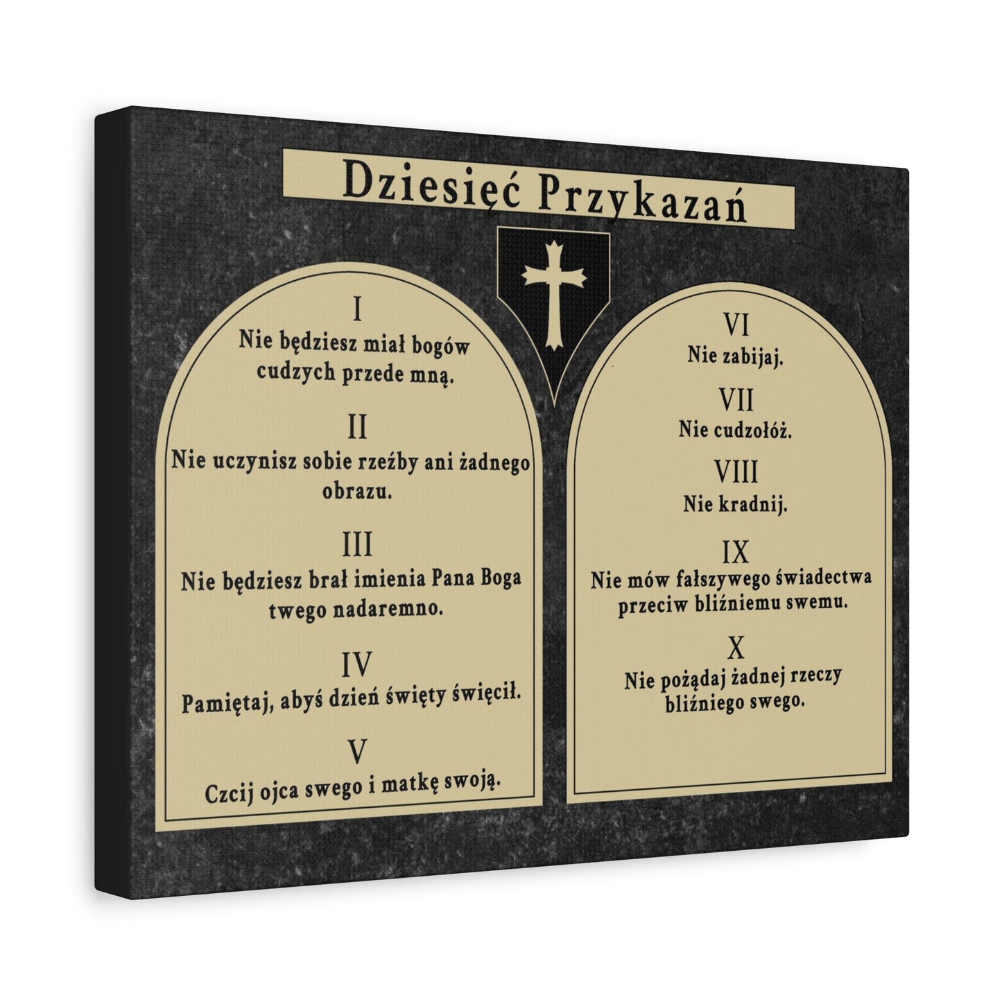 Scripture Walls Dziesięć Przykazań Ten Commandments Polish Bible Verse Canvas Christian Wall Art Ready to Hang Unframed