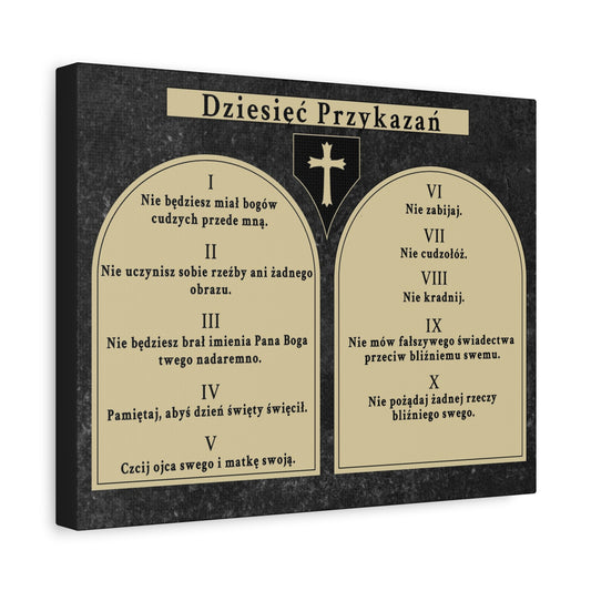 Scripture Walls Dziesięć Przykazań Ten Commandments Polish Bible Verse Canvas Christian Wall Art Ready to Hang Unframed