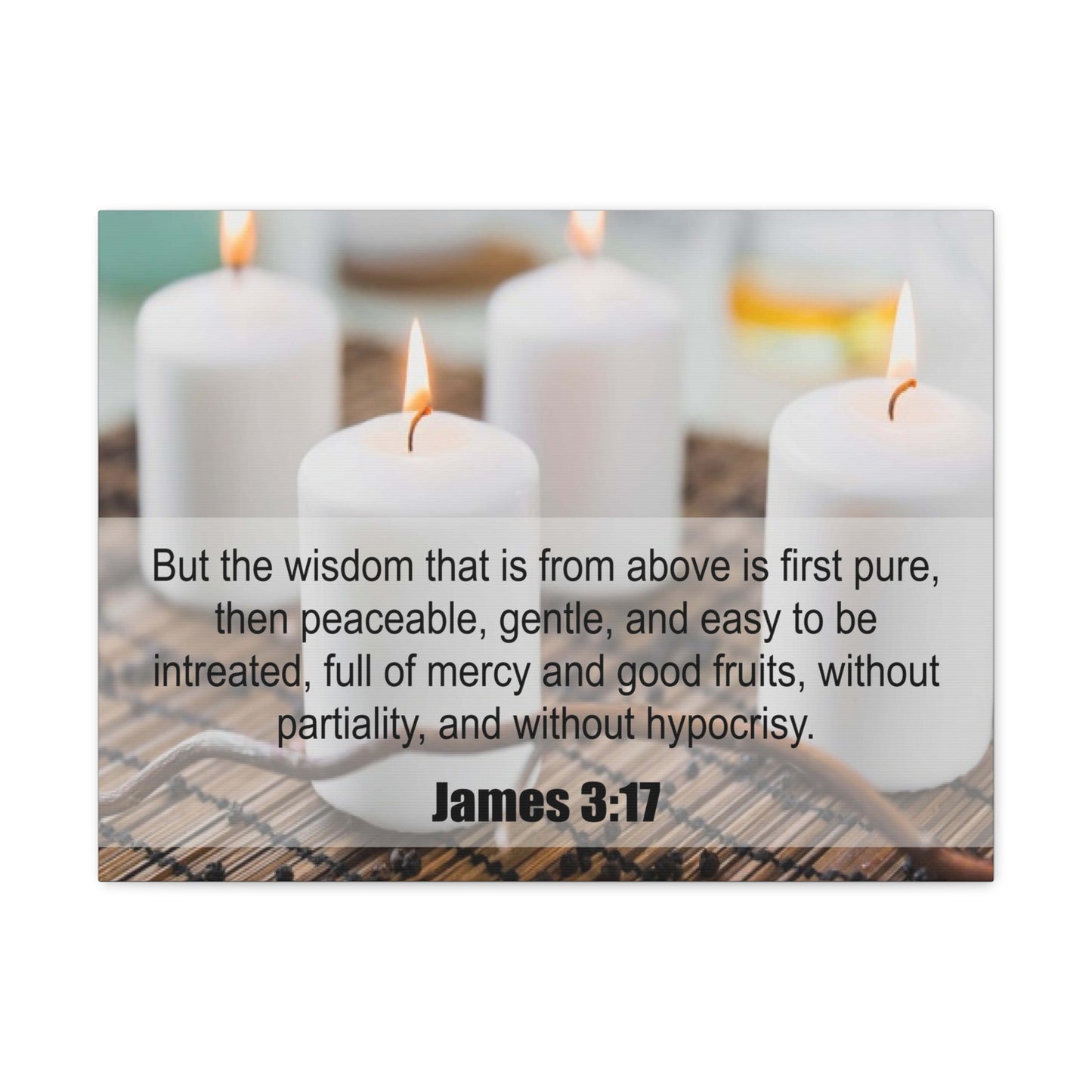 Without Hypocrisy James 3:17 Bible Verse Canvas Christian Wall Art Ready to Hang
