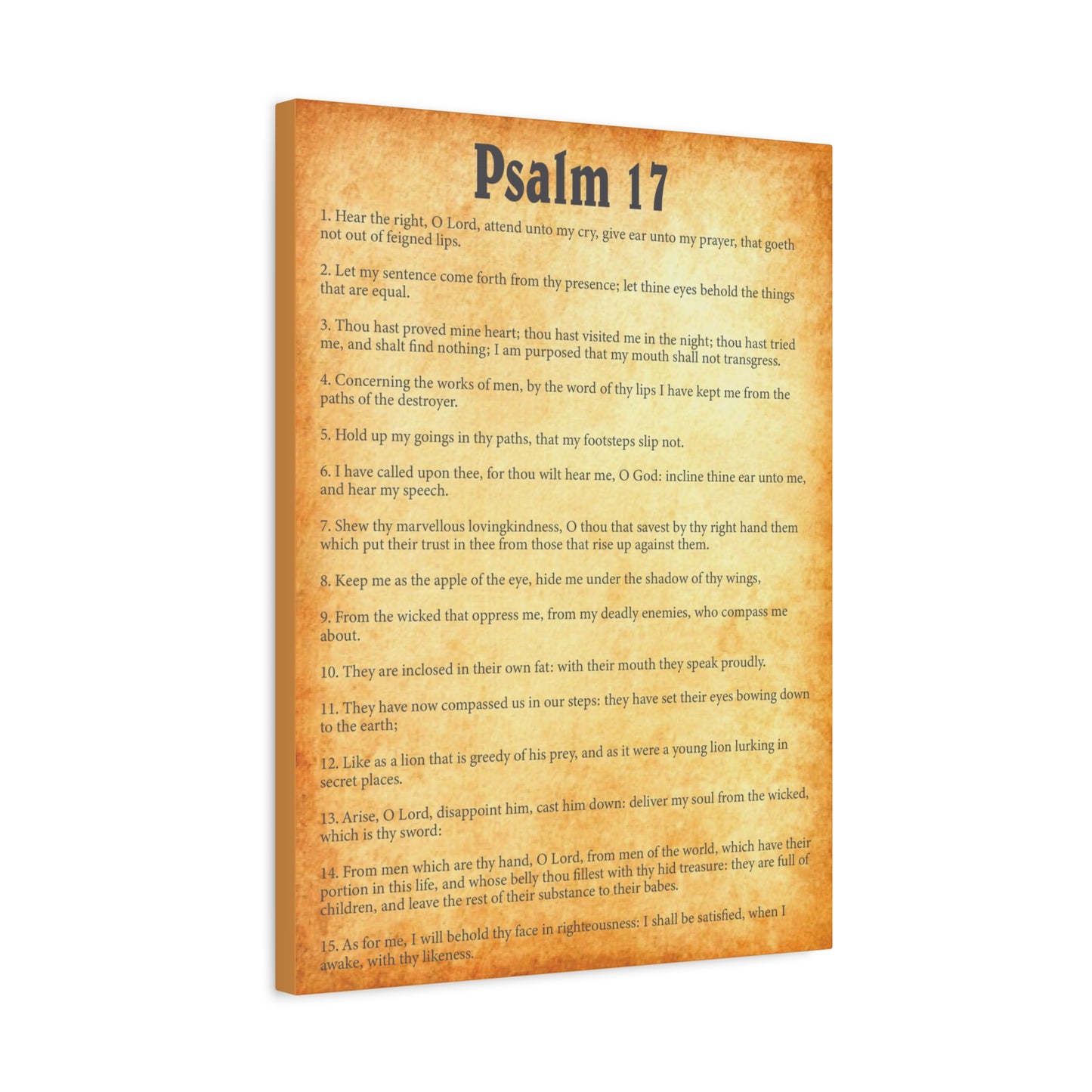 Scripture Walls Psalm 17 Gold Bible Chapter Canvas Christian Wall Art Ready to Hang