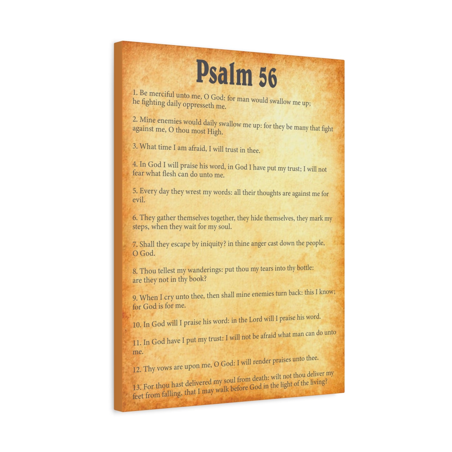Scripture Walls Psalm 56 Gold Bible Chapter Canvas Christian Wall Art Ready to Hang