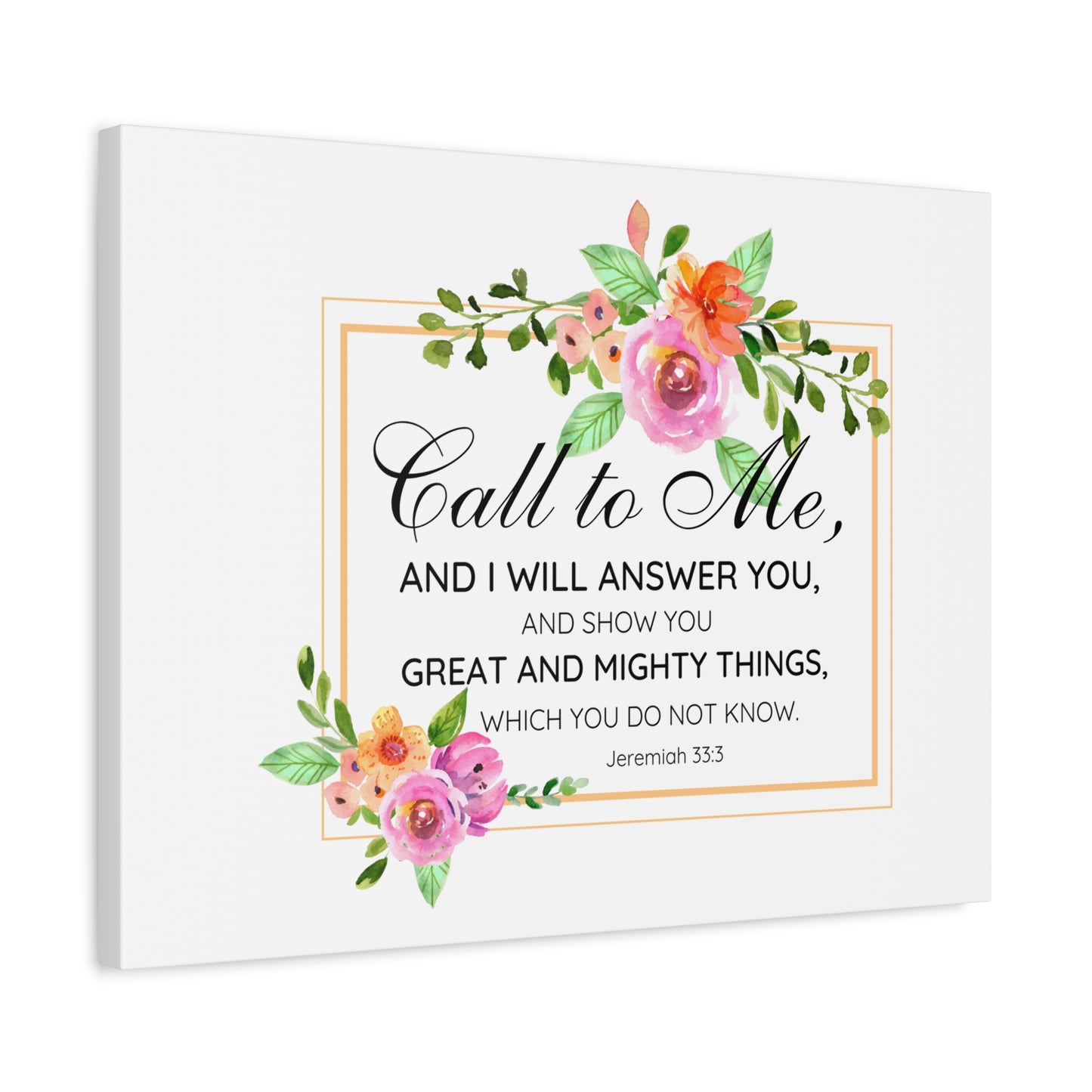 Scripture Walls Jeremiah 33:3 Call to Me Bible Verse Canvas Christian Wall Art Ready to Hang Unframed
