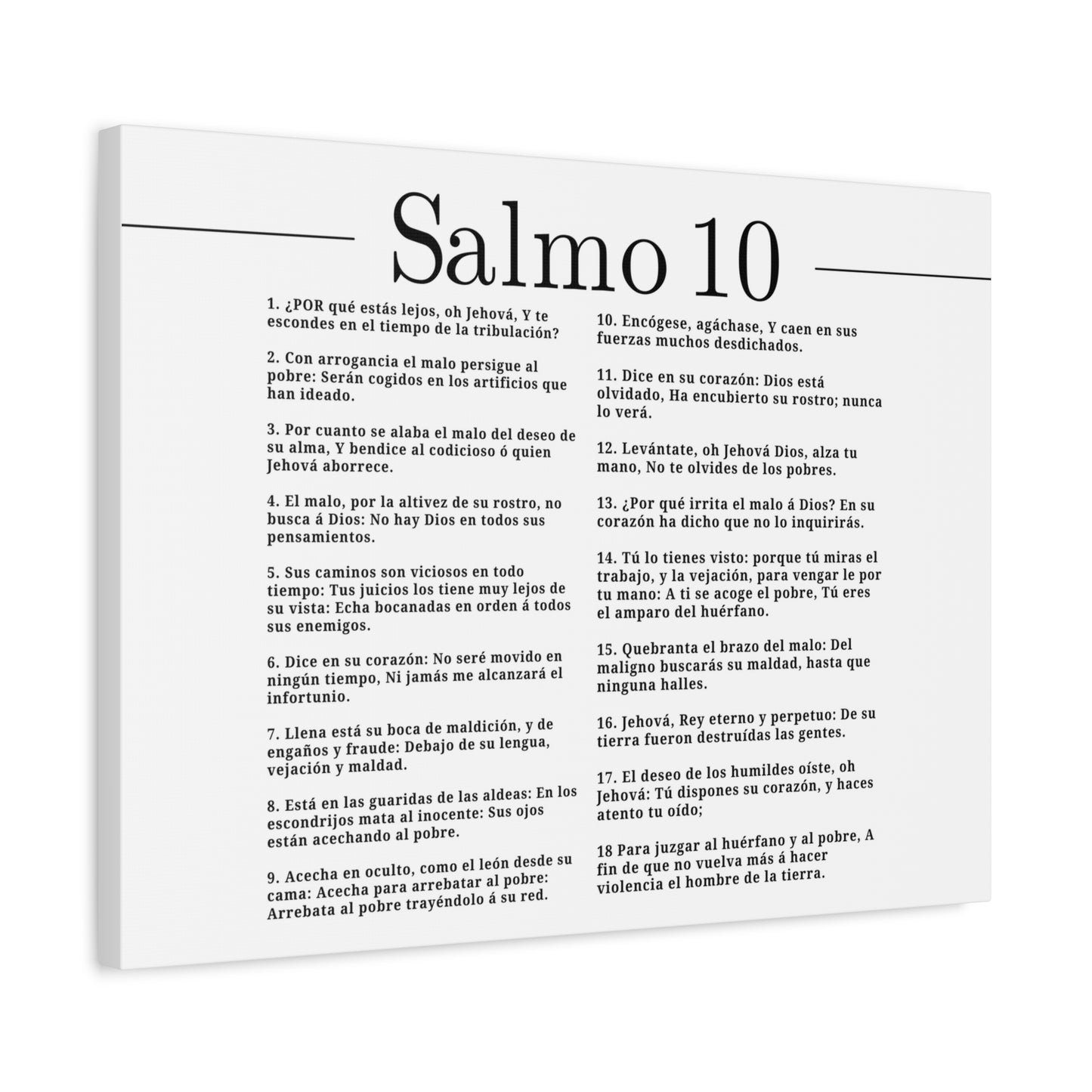 Salmo 10 Impresión De Arte Cristiano en la Pared Lista Para Colgar