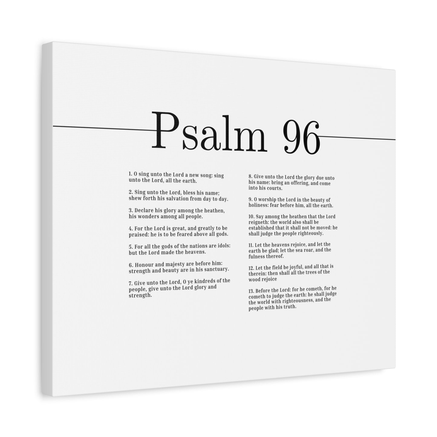 Scripture Canvas The Lord Made The Heavens Psalm 96 Christian Wall Art Bible Verse Print Ready to Hang