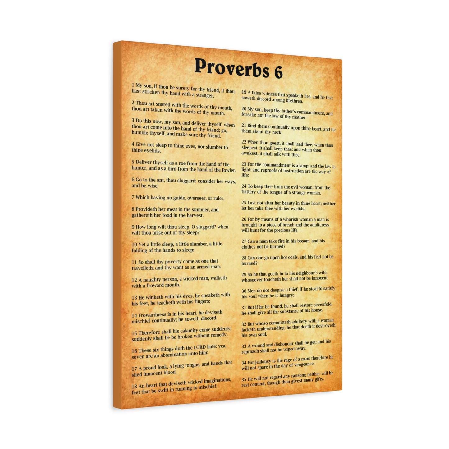 Scripture Walls Proverbs Chapter 6 Gold Bible Canvas Christian Wall Art Ready to Hang Unframed