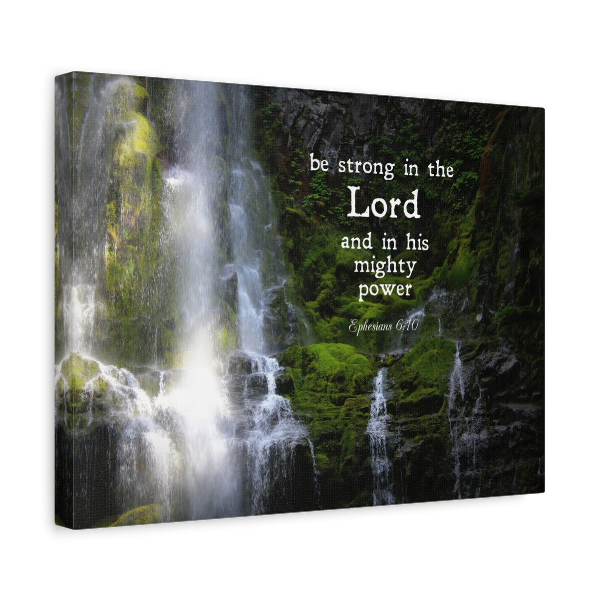 Scripture Canvas Be Strong In The Lord Ephesians 6:10 Christian Wall Art Bible Verse Print Ready to Hang
