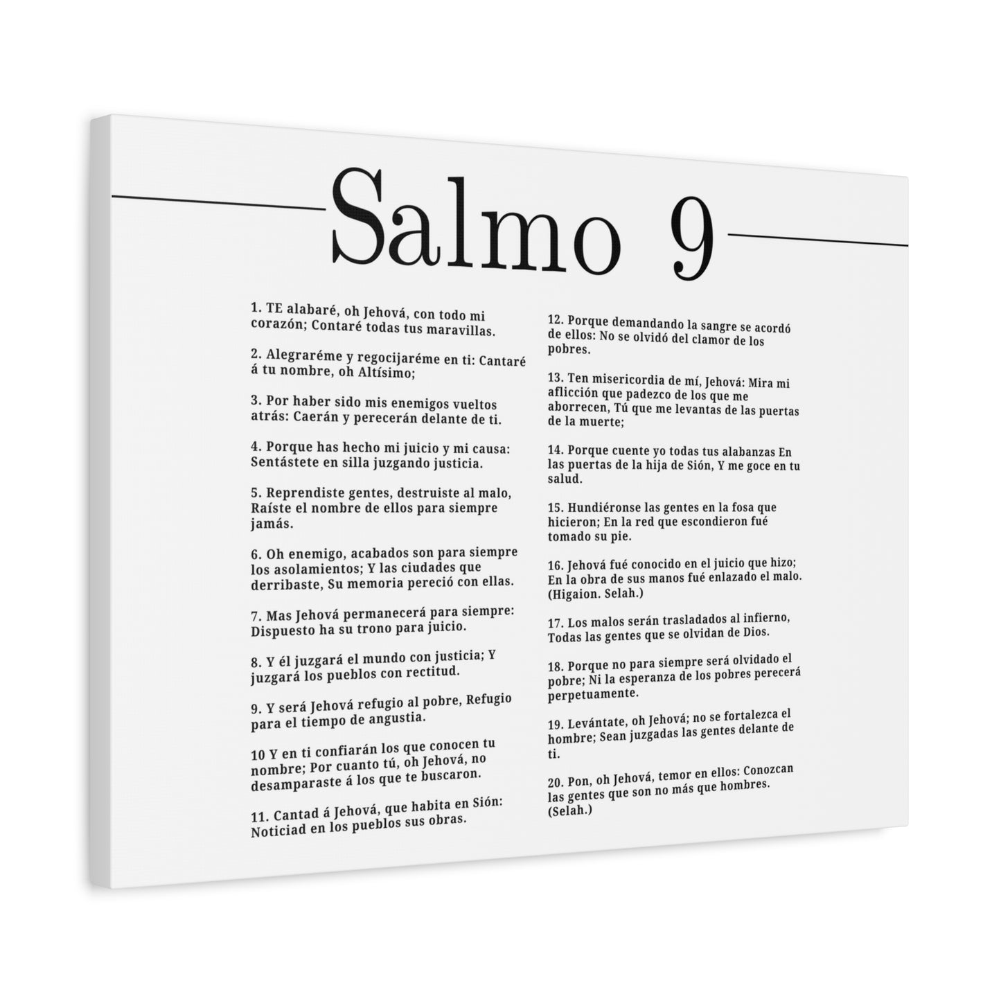 Salmo 9 Impresión De Arte Cristiano en la Pared Lista Para Colgar
