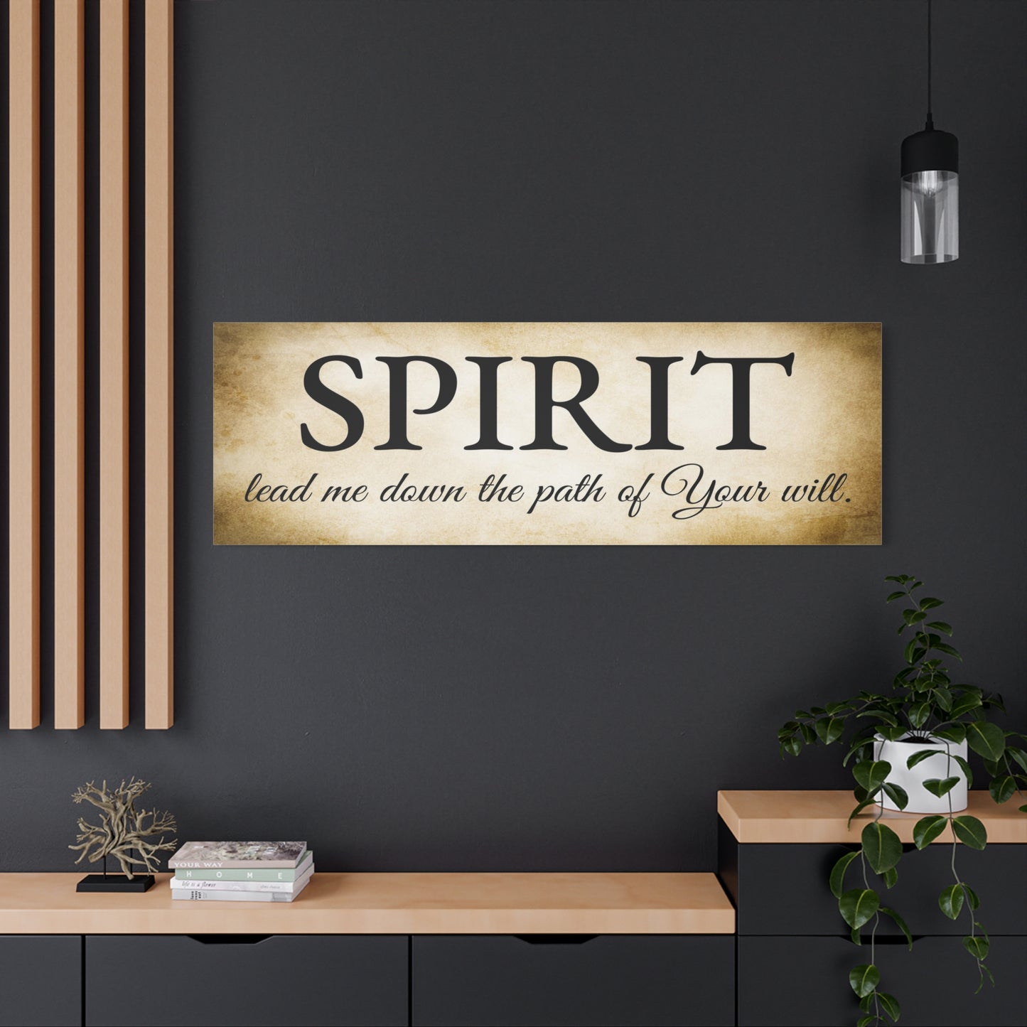 Scripture Walls Spirit Lead Me Gold Bible Verse Canvas Christian Wall Art Ready to Hang Unframed