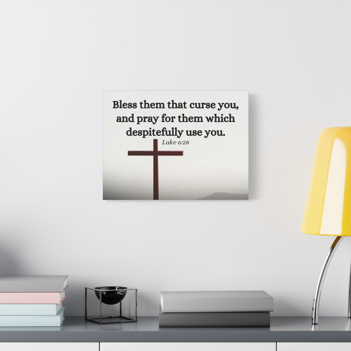 Scripture Canvas Pray For Them Luke 6:28 Christian Wall Art Bible Verse Print Ready to Hang