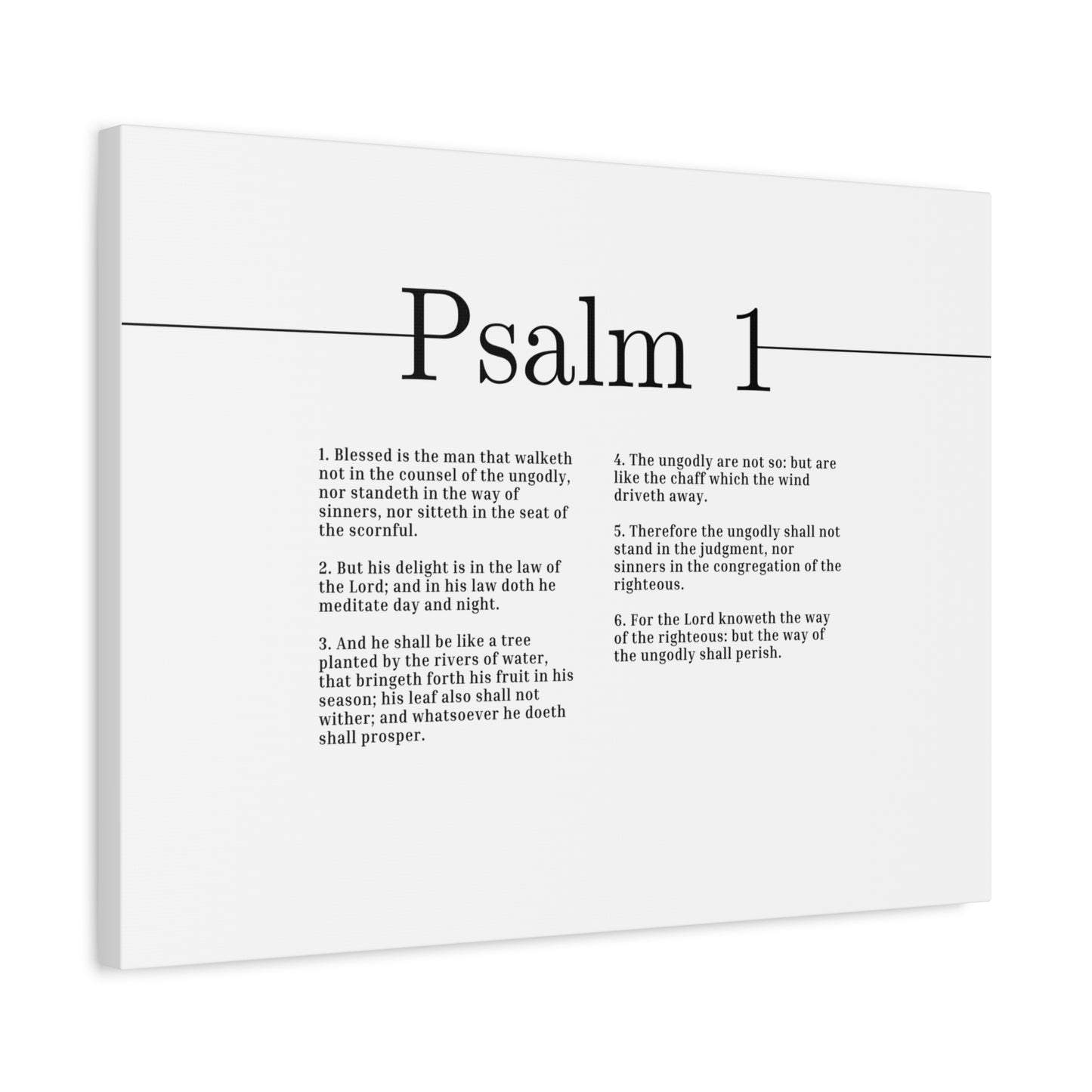 Scripture Canvas The Way Of The Righteous Psalm 1 Christian Wall Art Bible Verse Print Ready to Hang