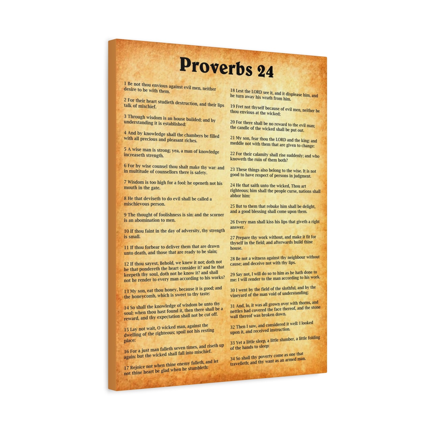 Scripture Walls Proverbs Chapter 24 Gold Bible Canvas Christian Wall Art Ready to Hang Unframed