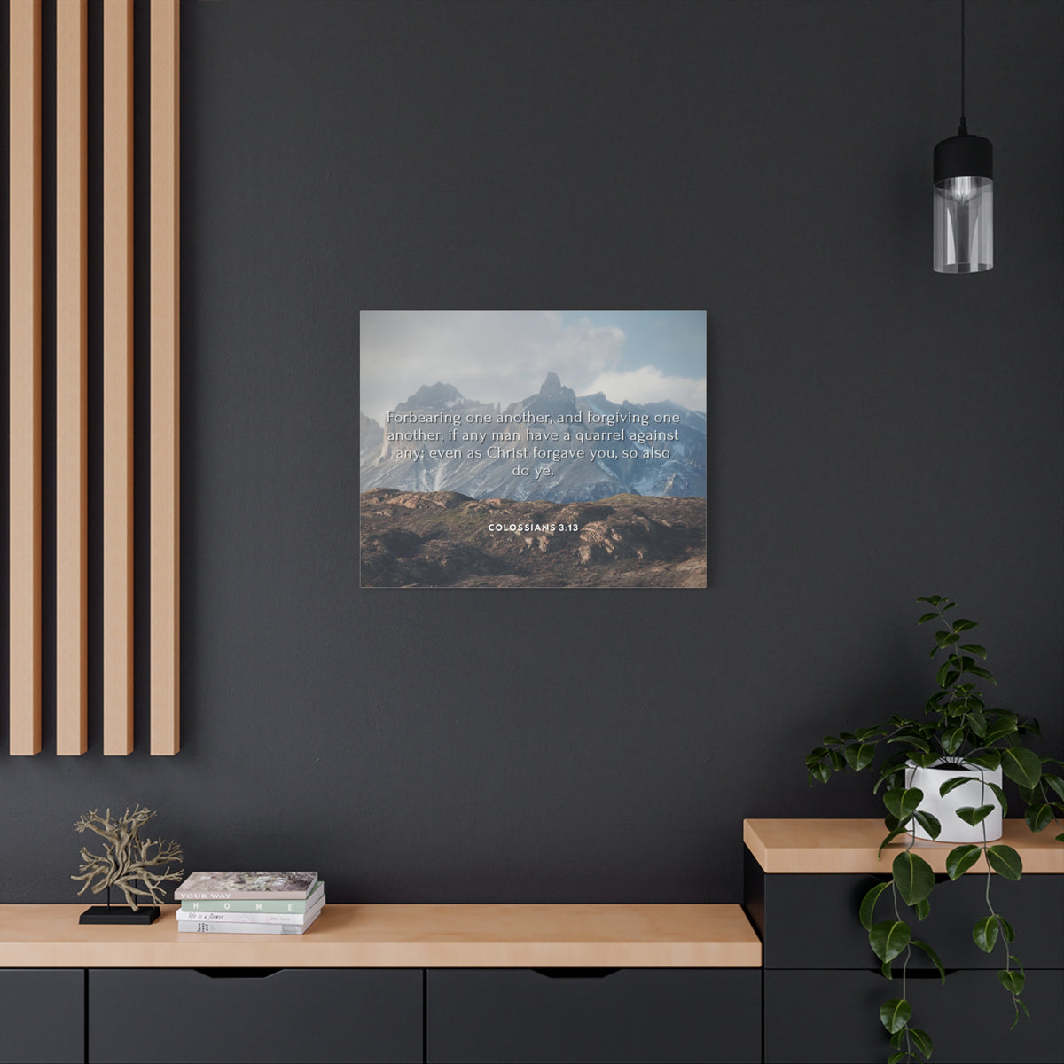 Scripture Canvas Forgiving One Another Colossians 3:13 Christian Wall Art Bible Verse Print Ready to Hang