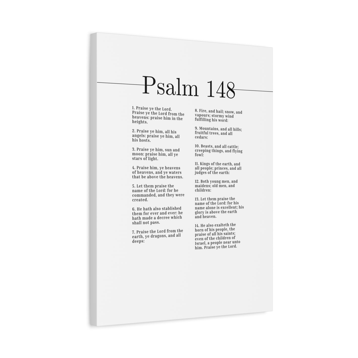 Scripture Canvas Praise Him, Ye Heavens Of Heavens Psalm 148 Christian Wall Art Bible Verse Print Ready to Hang