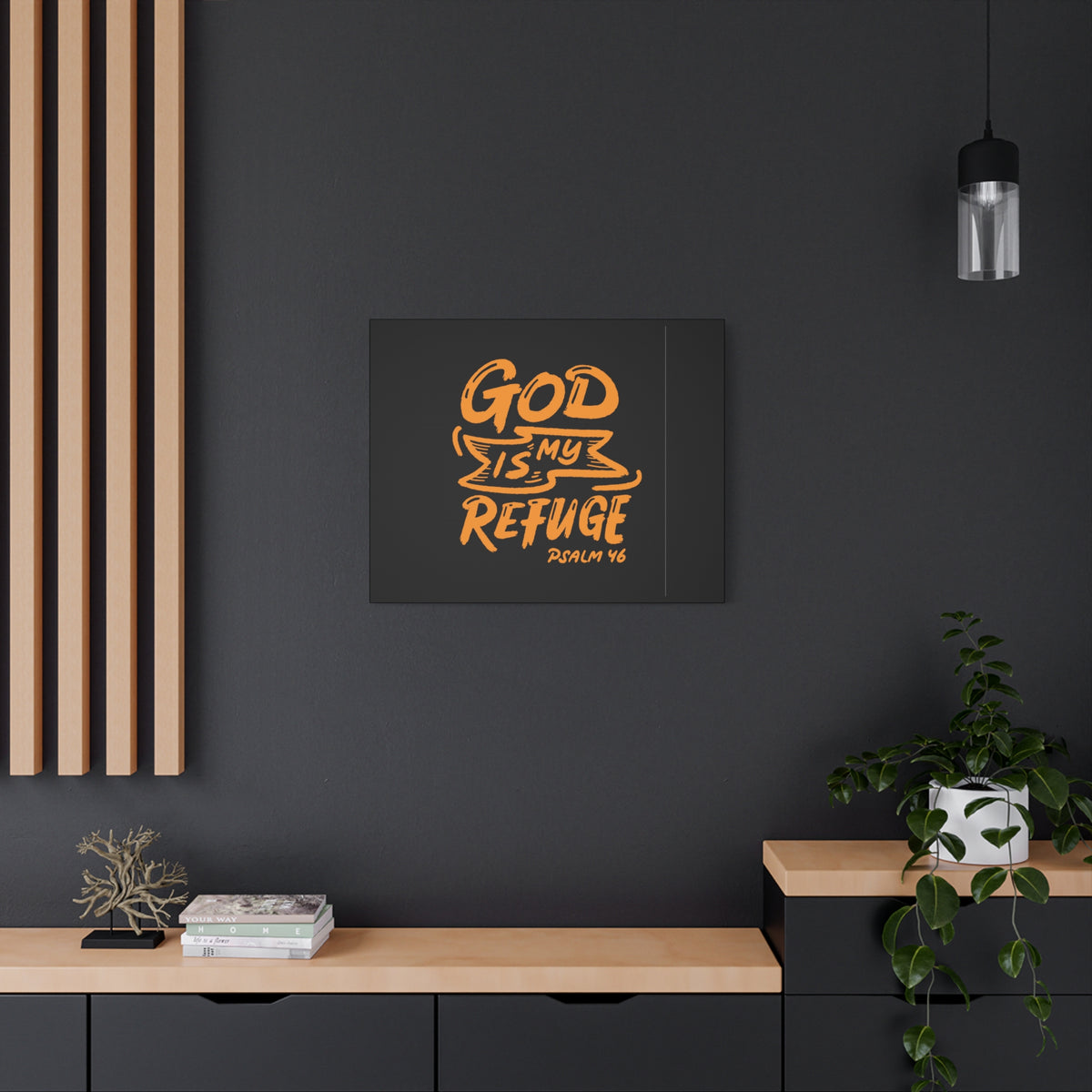 Scripture Canvas My Refuge Psalm 46 Christian Wall Art Bible Verse Print Ready to Hang