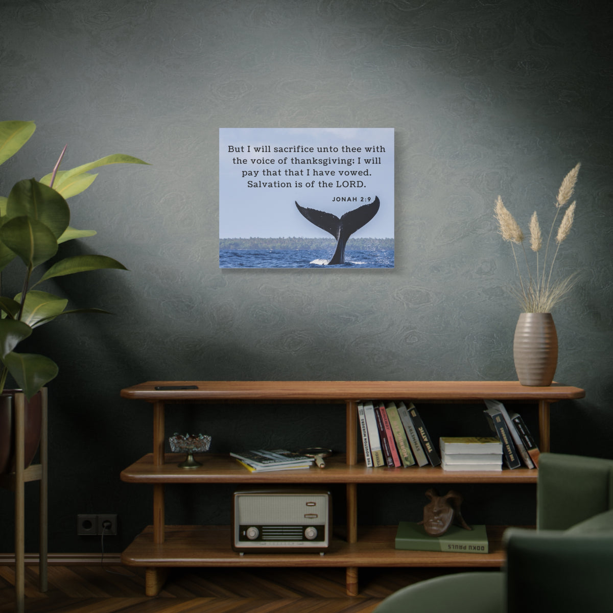 Scripture Canvas Salvation Jonah 2:9 Christian Wall Art Bible Verse Print Ready to Hang