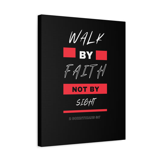 Scripture Canvas Walk By Faith 2 Corinthians 5:7 Christian Wall Art Bible Verse Print Ready to Hang