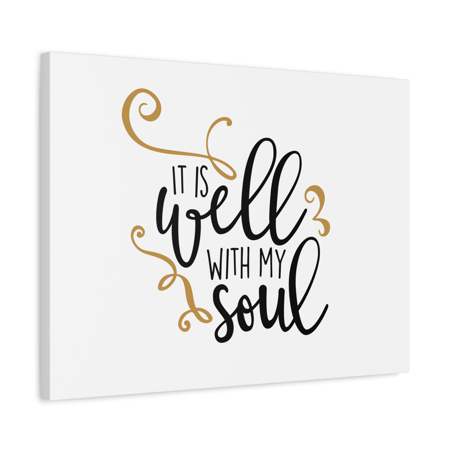 Scripture Canvas It Is Well With My Soul Psalm 42:7 White Christian Wall Art Bible Verse Print Ready to Hang
