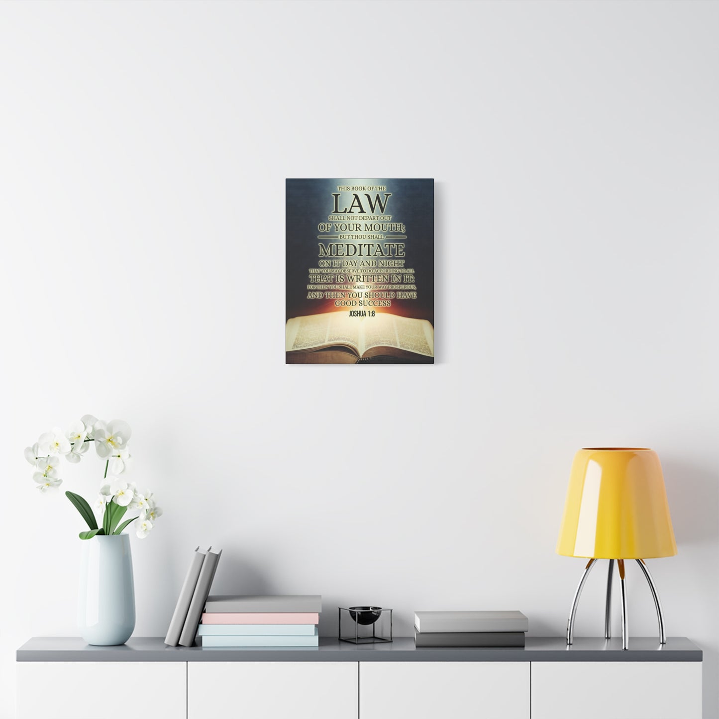 Scripture Canvas Book of the Law Joshua 1:8  Christian Wall Art Bible Verse Print Ready to Hang