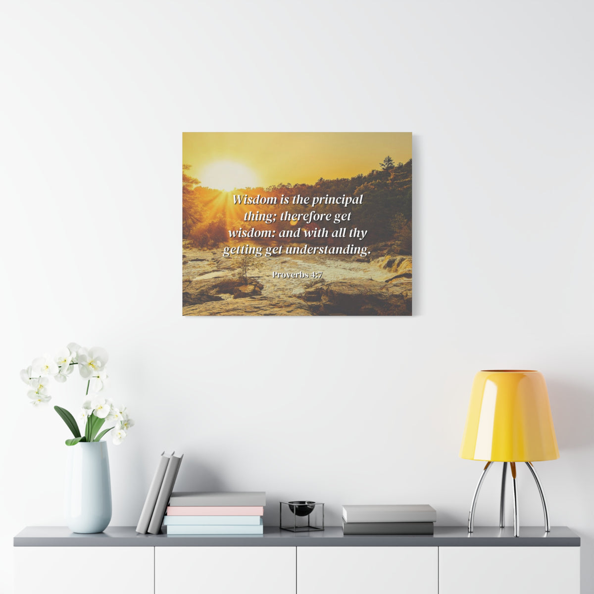 Scripture Canvas Understanding Proverbs 4:7 Christian Wall Art Bible Verse Print Ready to Hang