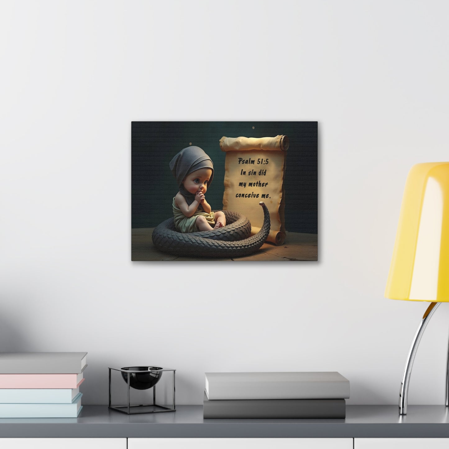 Viper in a Diaper Psalm 51:5 Original Sin Doctrine Bible Verse Wall Art Christian Theology Decor