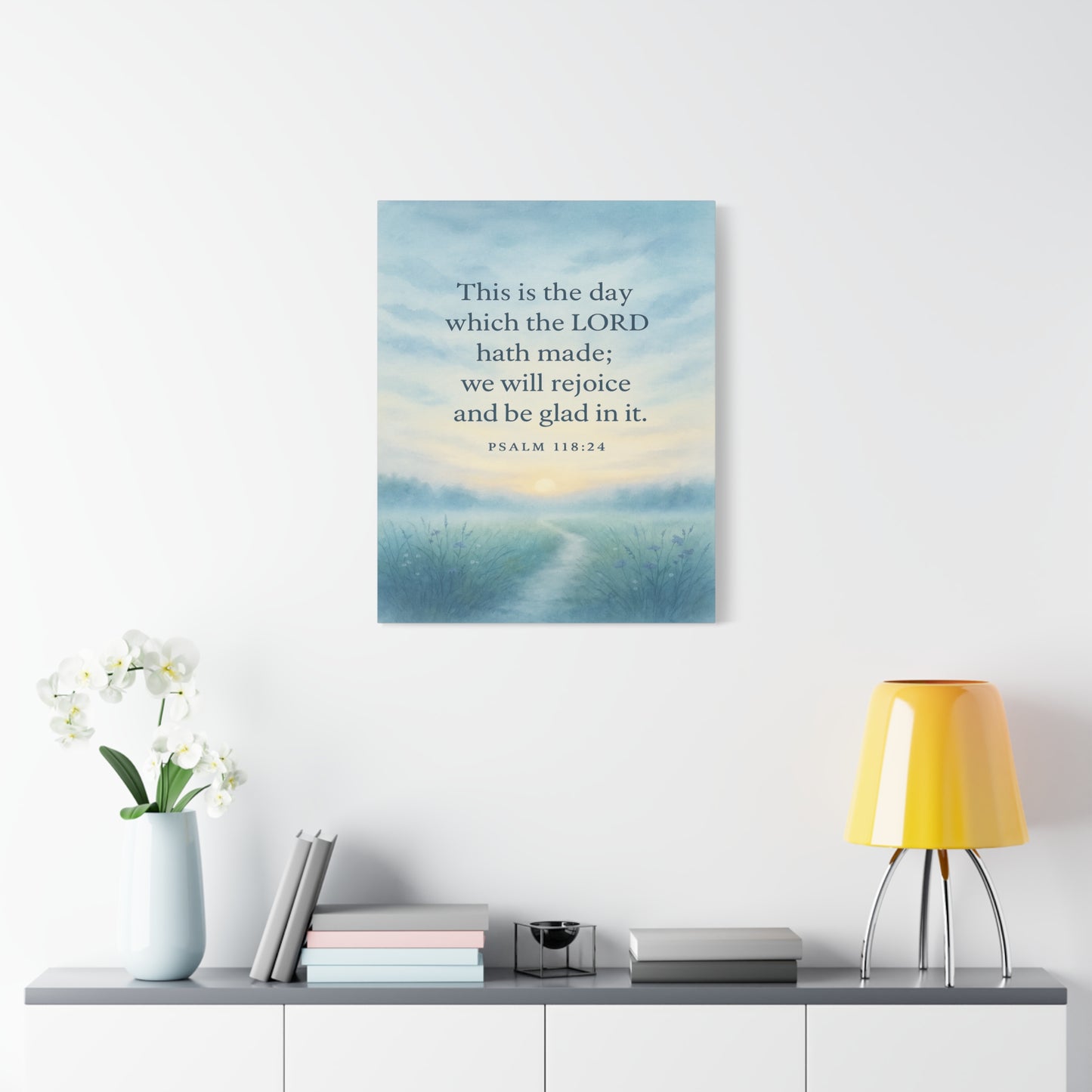 Bible Verse Canvas Psalm 118:24 Christian Home Décor Wall Art Scripture Ready to Hang Faith Print