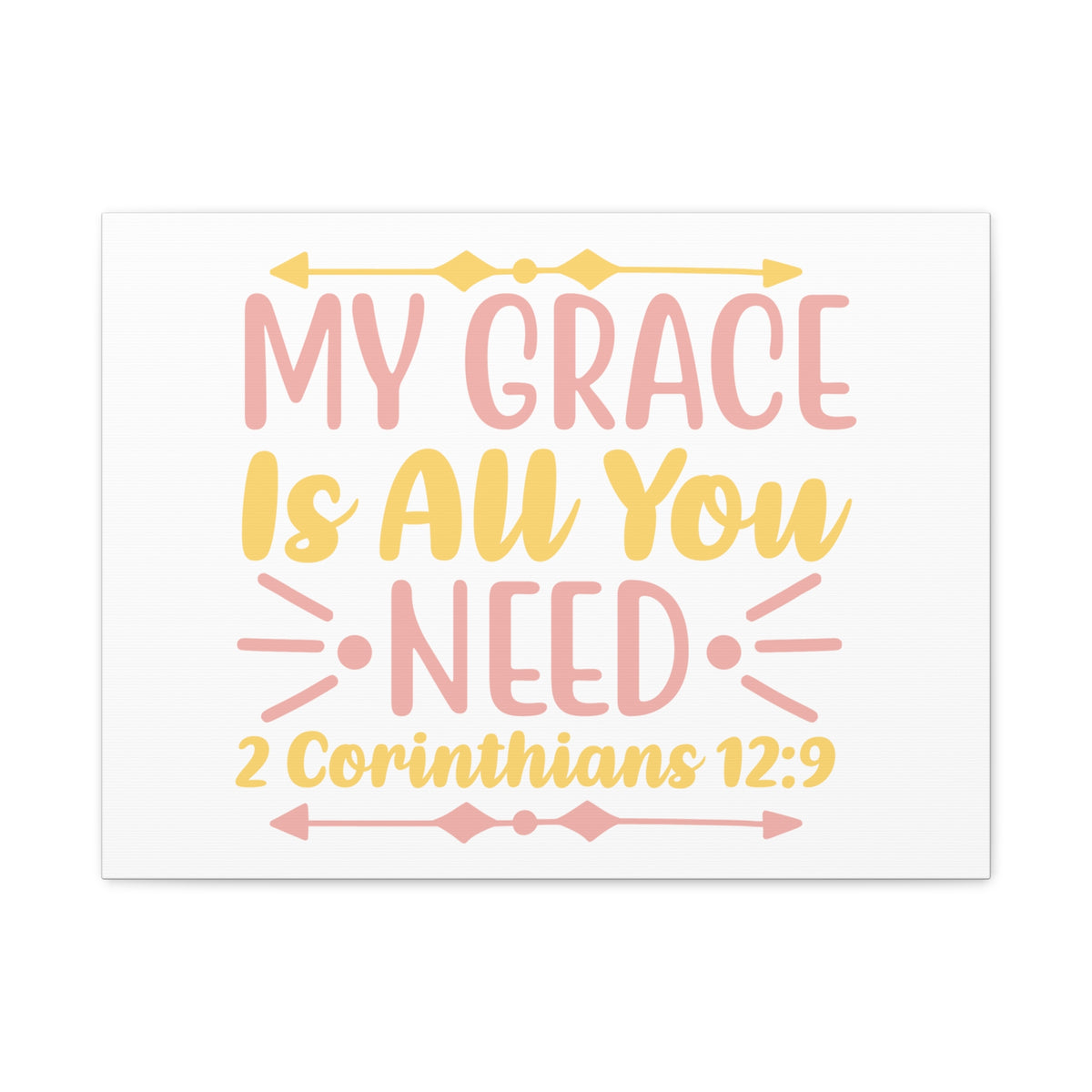 Scripture Canvas My Grace Is 2 Corinthians 12:9 Christian Wall Art Bible Verse Print Ready to Hang