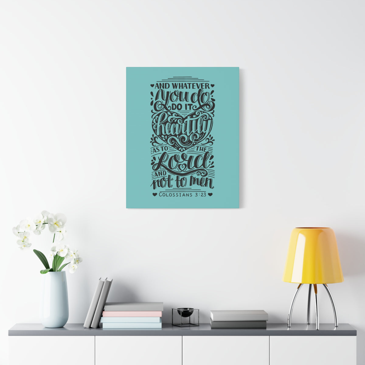 Scripture Canvas As To The Lord Colossians 3:23 Christian Wall Art Bible Verse Print Ready to Hang