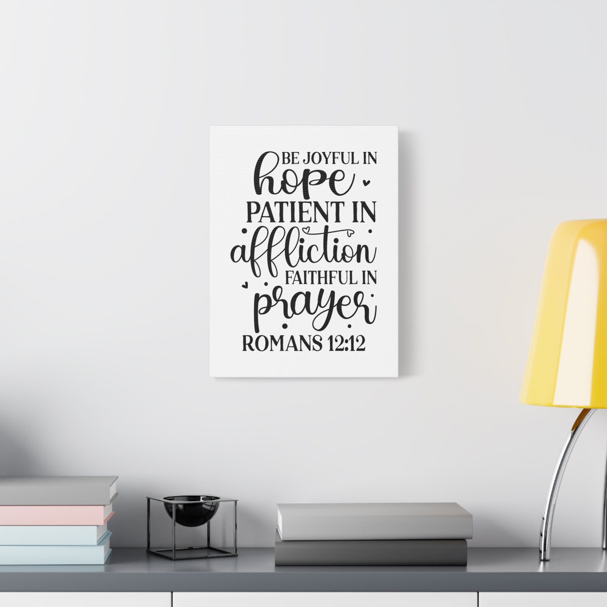 Scripture Canvas Be Joyful In Hope Romans 12:12 Christian Wall Art Bible Verse Print Ready to Hang