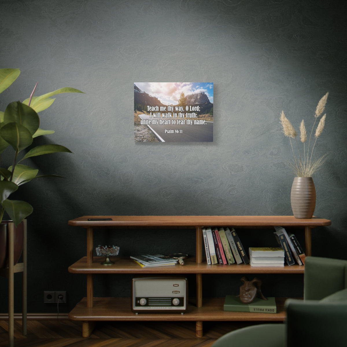 Scripture Canvas Teach Me Thy Way Psalm 86:11 Christian Wall Art Bible Verse Print Ready to Hang