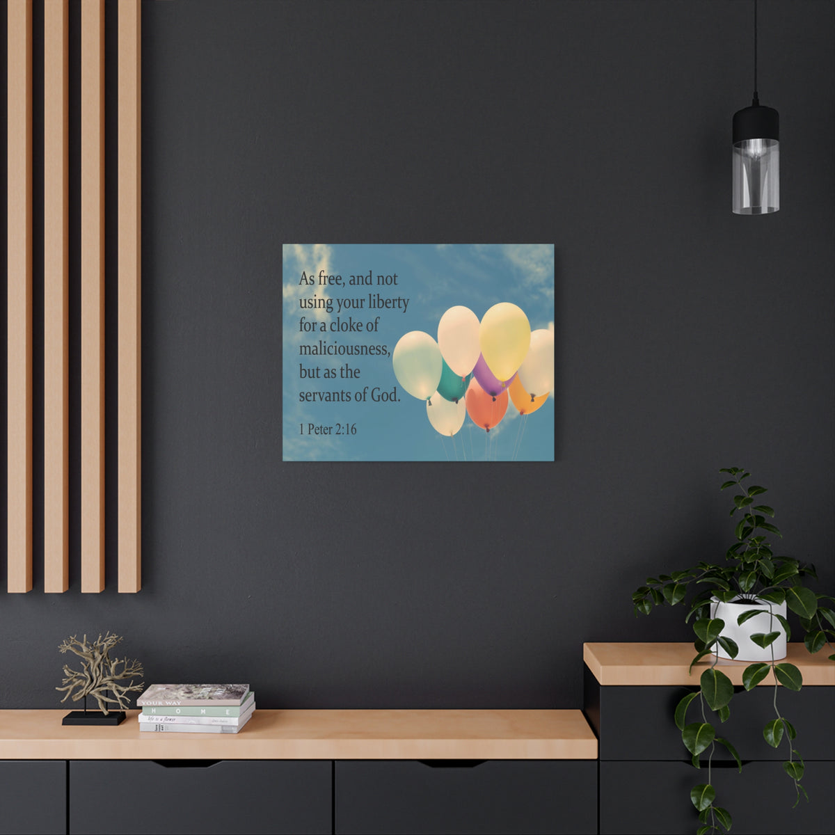 Scripture Canvas Servants of God 1 Peter 2:16 Christian Wall Art Bible Verse Print Ready to Hang