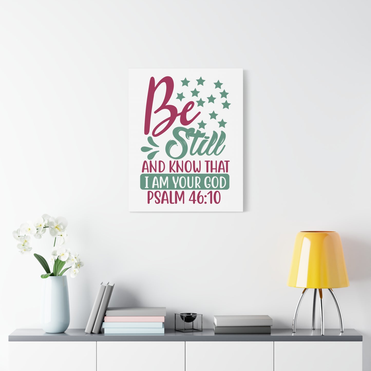 Scripture Canvas Be Still And Know That I Psalm 46:10 Christian Wall Art Print Ready to Hang