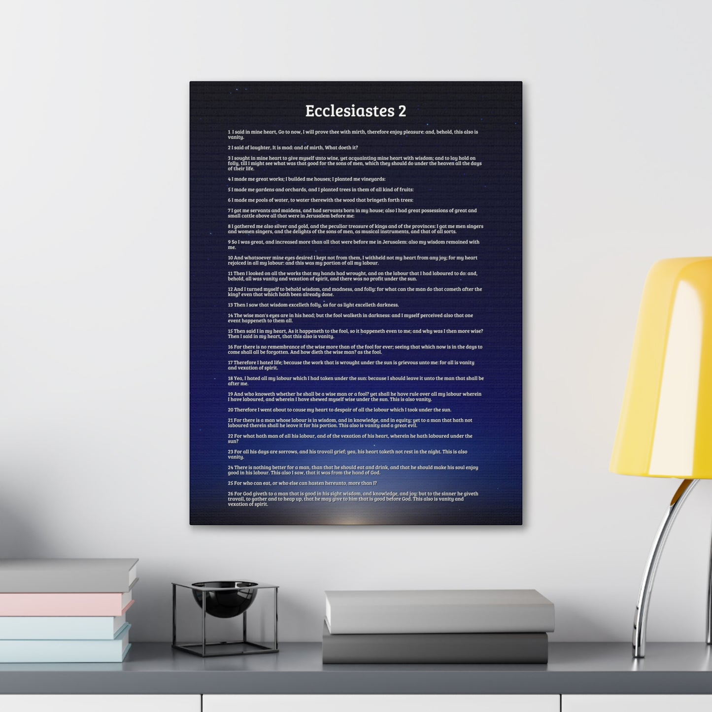 Vanity Of Pleasure & Achievement Ecclesiastes 2 Bible Verse Canvas Christian Wall Art Ready to Hang