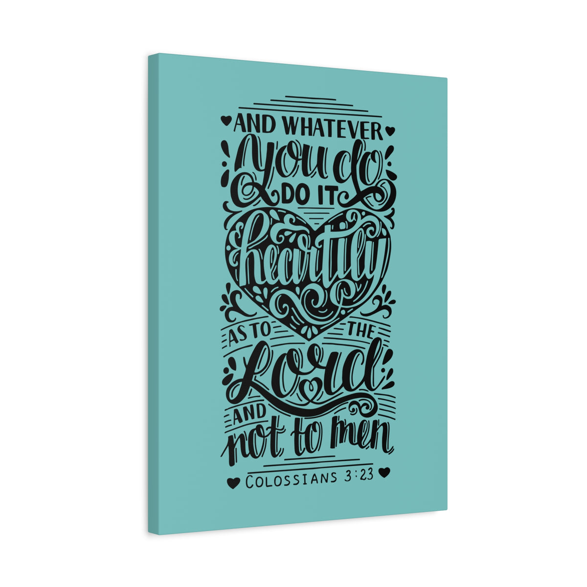 Scripture Canvas As To The Lord Colossians 3:23 Christian Wall Art Bible Verse Print Ready to Hang