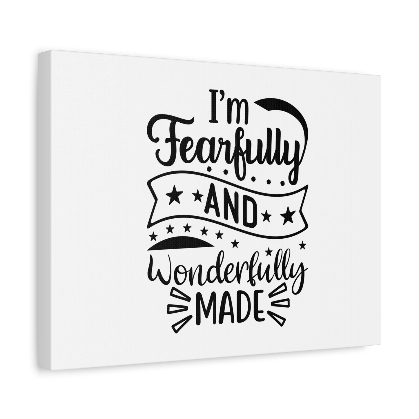 Scripture Canvas Wonderfully Made Psalm 139:14 Stars Christian Wall Art Bible Verse Print Ready to Hang