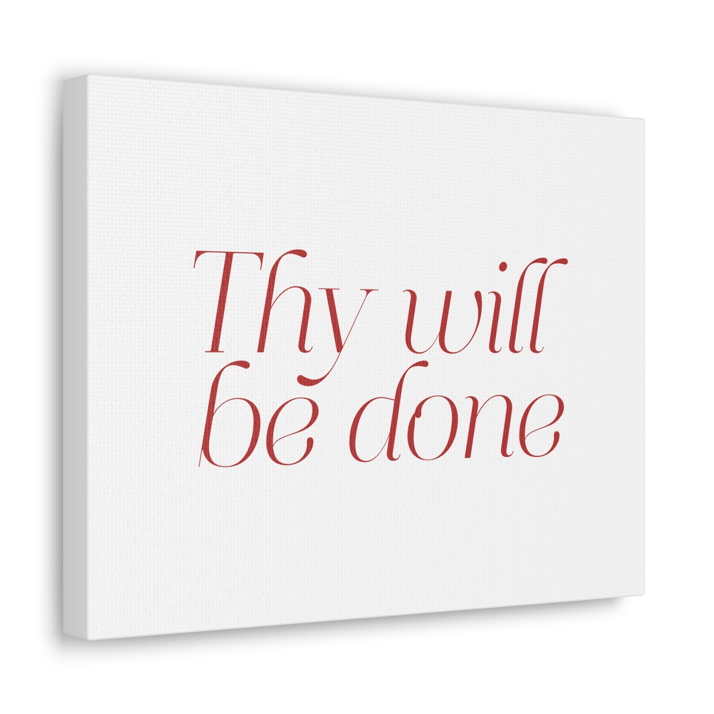 Thy Will Be Done Dark Red Bible Verse Canvas Christian Wall Art Ready to Hang