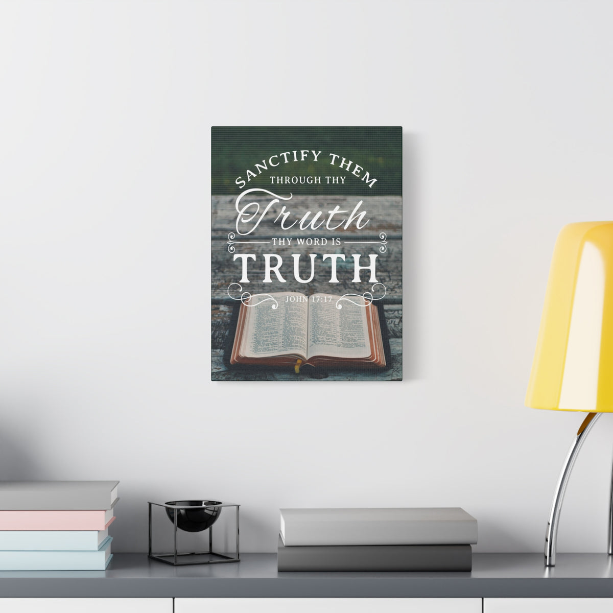 Scripture Canvas Thy Word is Truth John 17:17 Christian Wall Art Bible Verse Print Ready to Hang