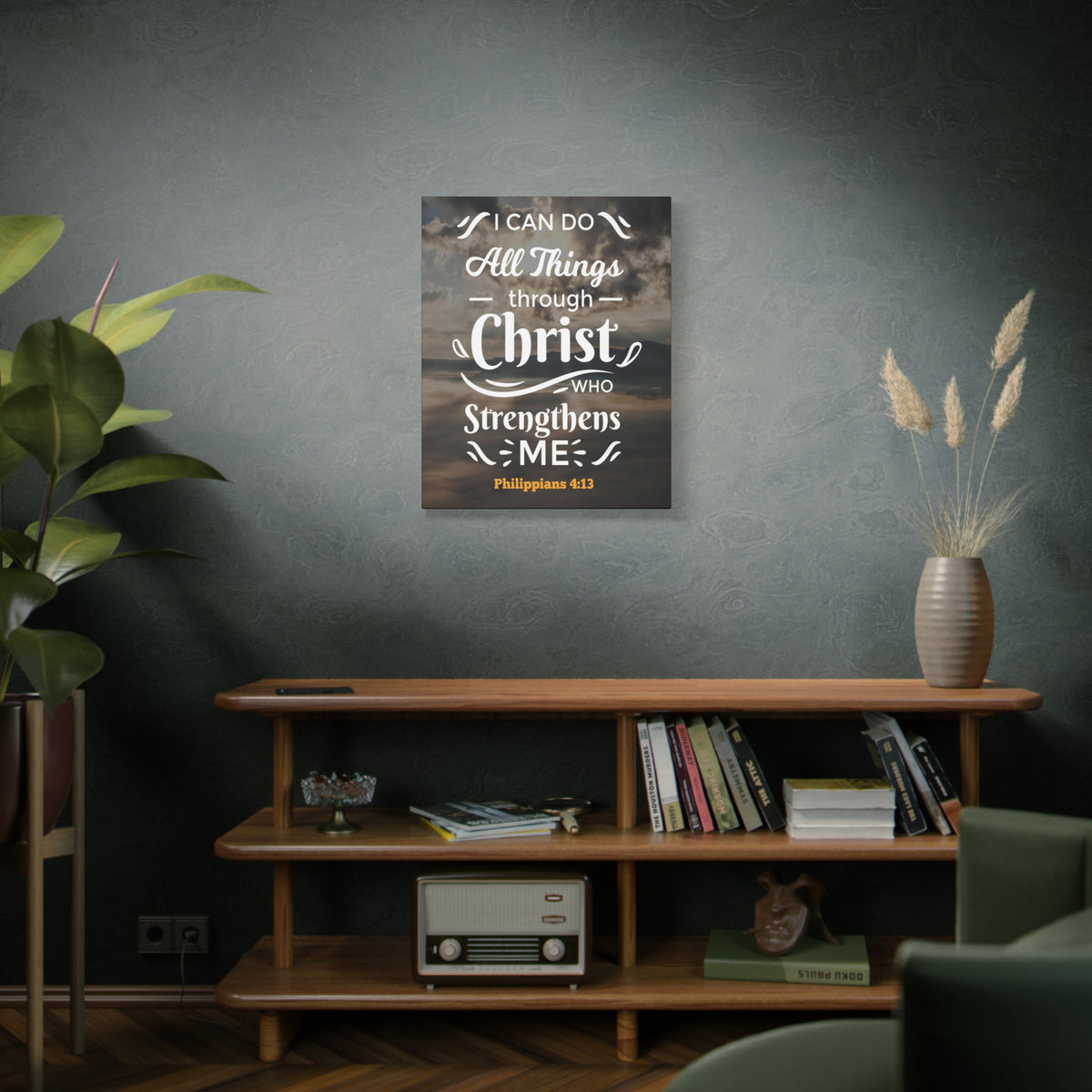 Scripture Canvas I Can Do Philippians 4:13 Christian Wall Art Bible Verse Print Ready to Hang