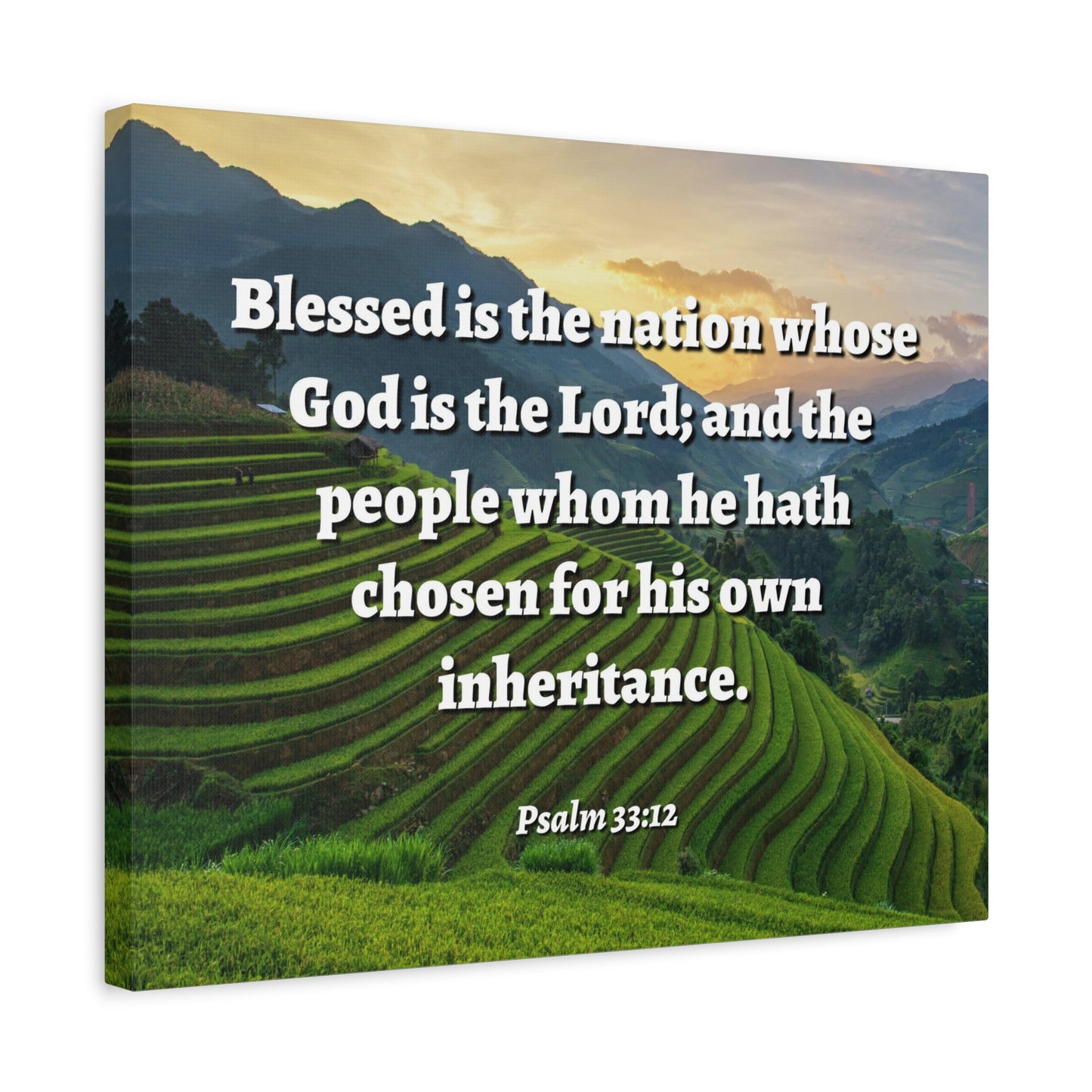 Scripture Walls Blessed Is The Nation Psalm 33:12 Bible Verse Canvas Christian Wall Art Ready to Hang