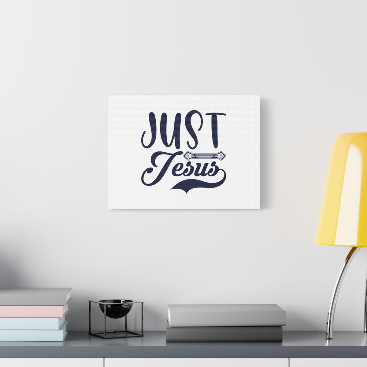 Scripture Canvas Just Jesus John 14:6 Ornamental Bar Christian Wall Art Bible Verse Print Ready to Hang