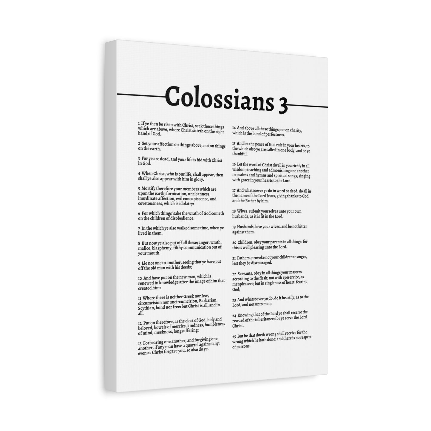 Scripture Walls Put On The New Self Colossians 3  White Bible Canvas Christian Wall Art Ready to Hang