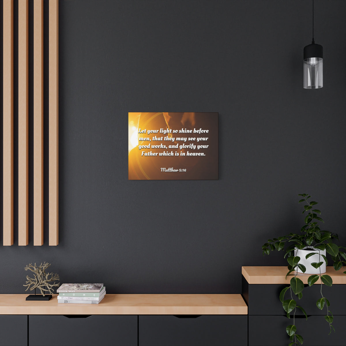 Scripture Canvas Glorify Your Father Matthew 5:16 Christian Wall Art Bible Verse Print Ready to Hang