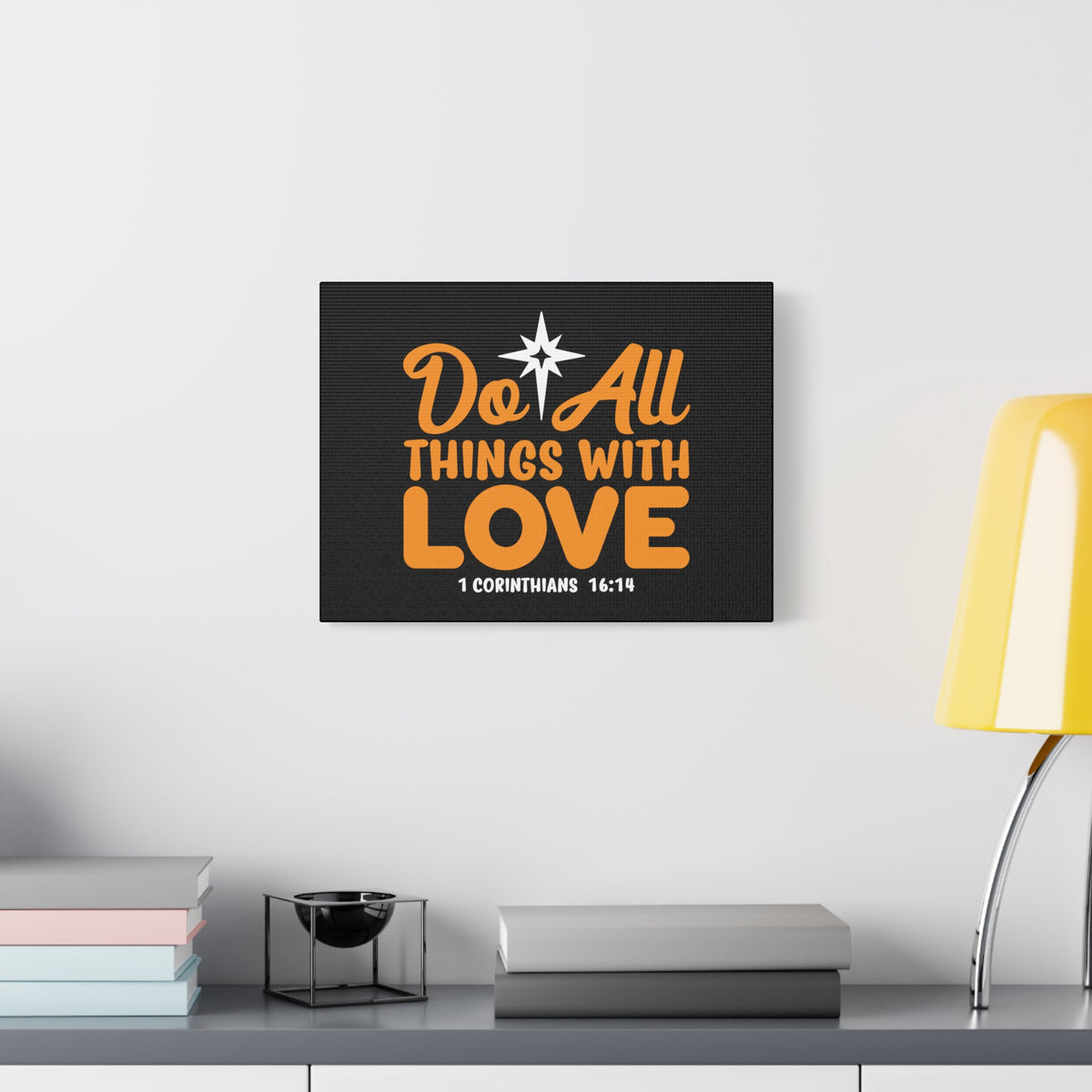 Scripture Canvas Do All Things With Love 1 Corinthians 16:14 Christian Wall Art Bible Verse Print Ready to Hang