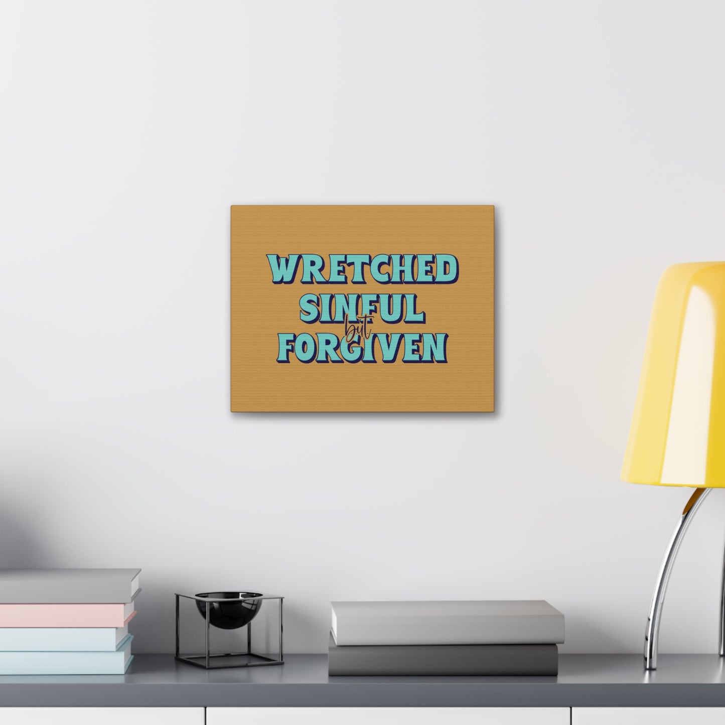 But Forgiven Orange 1 John 1:9 Bible Canvas Christian Wall Art Ready to Hang
