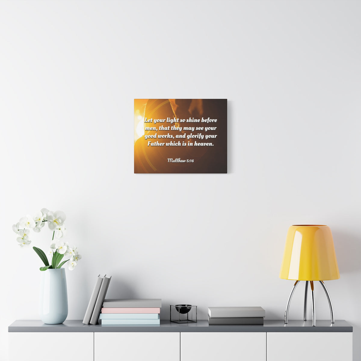 Scripture Canvas Glorify Your Father Matthew 5:16 Christian Wall Art Bible Verse Print Ready to Hang