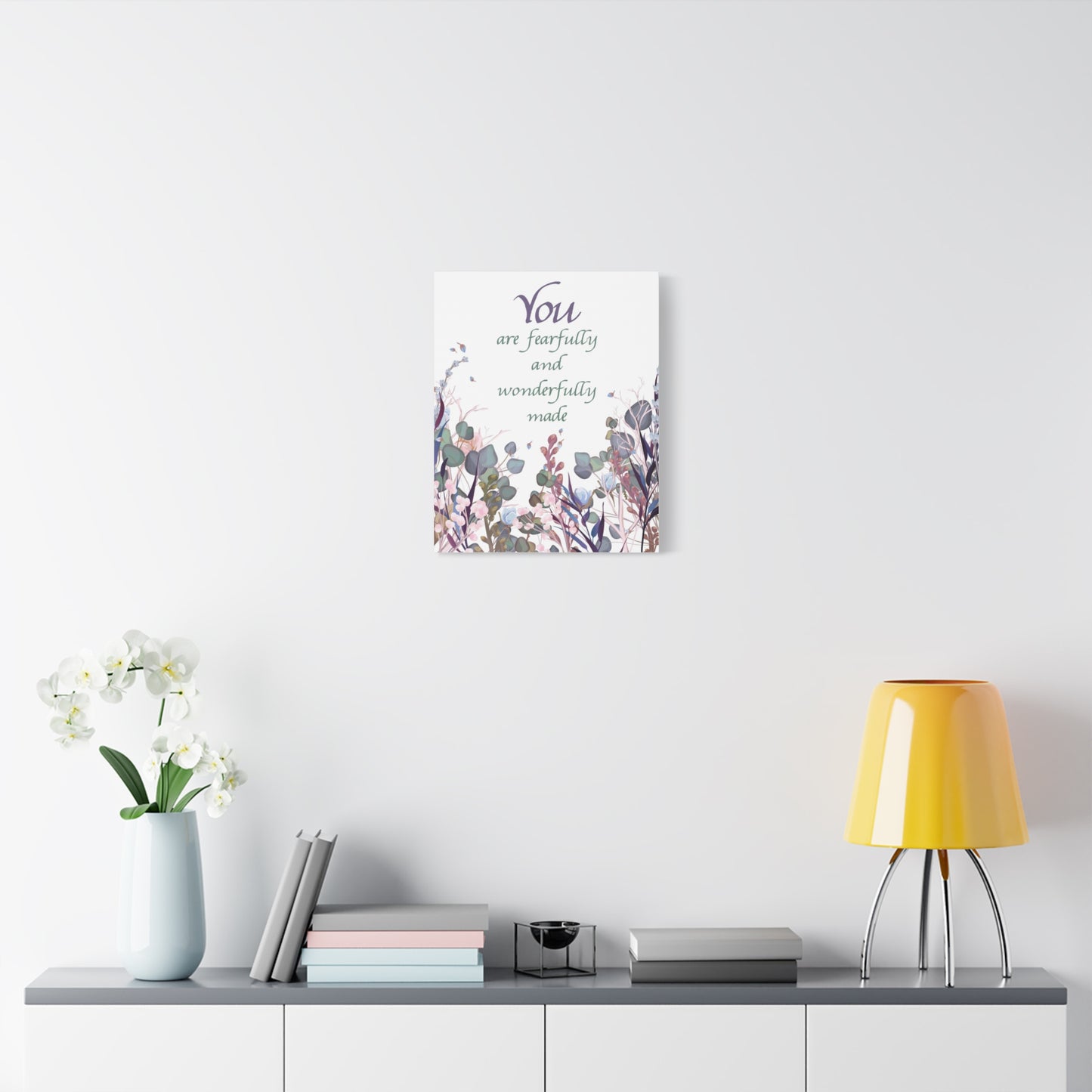 Scripture Canvas Wonderfully Made Psalm 139:14 Christian Wall Art Bible Verse Print Ready to Hang
