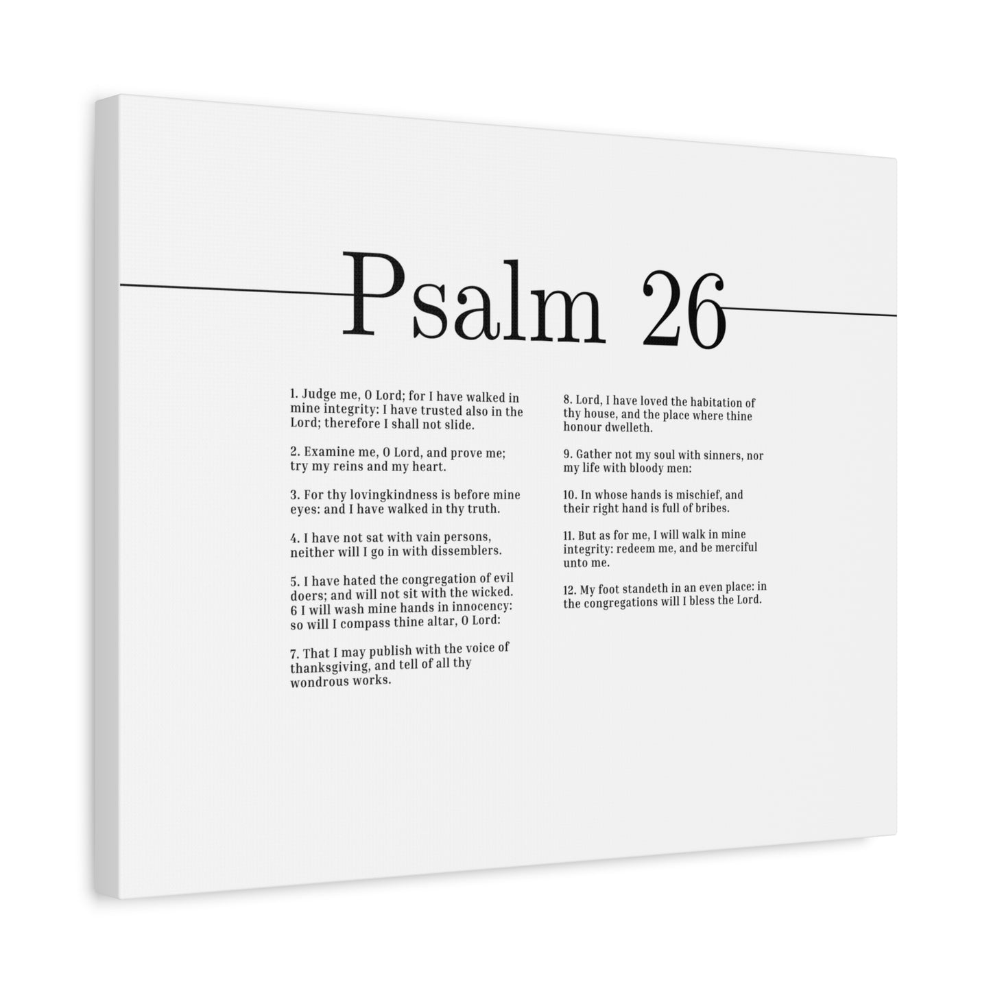 Scripture Canvas Judge Me, O Lord Psalm 26 Christian Wall Art Bible Verse Print Ready to Hang