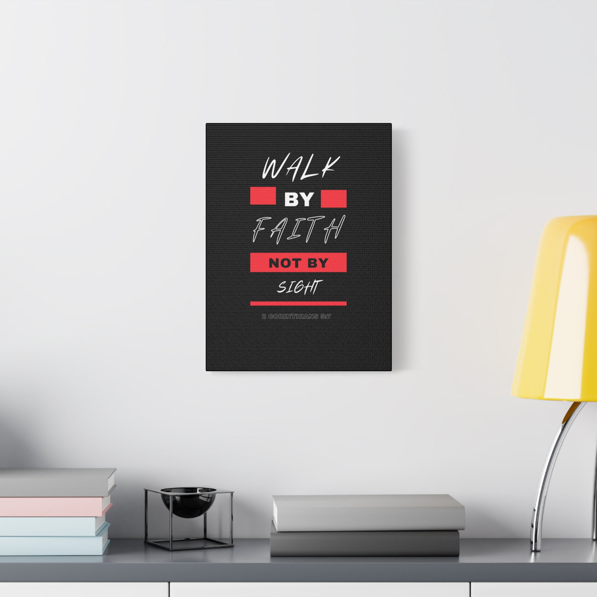 Scripture Canvas Walk By Faith 2 Corinthians 5:7 Christian Wall Art Bible Verse Print Ready to Hang
