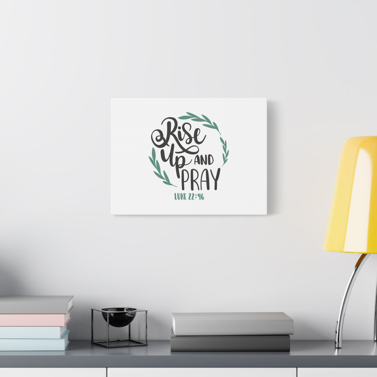 Scripture Canvas Rise Up Luke 22:46 Christian Wall Art Bible Verse Print Ready to Hang