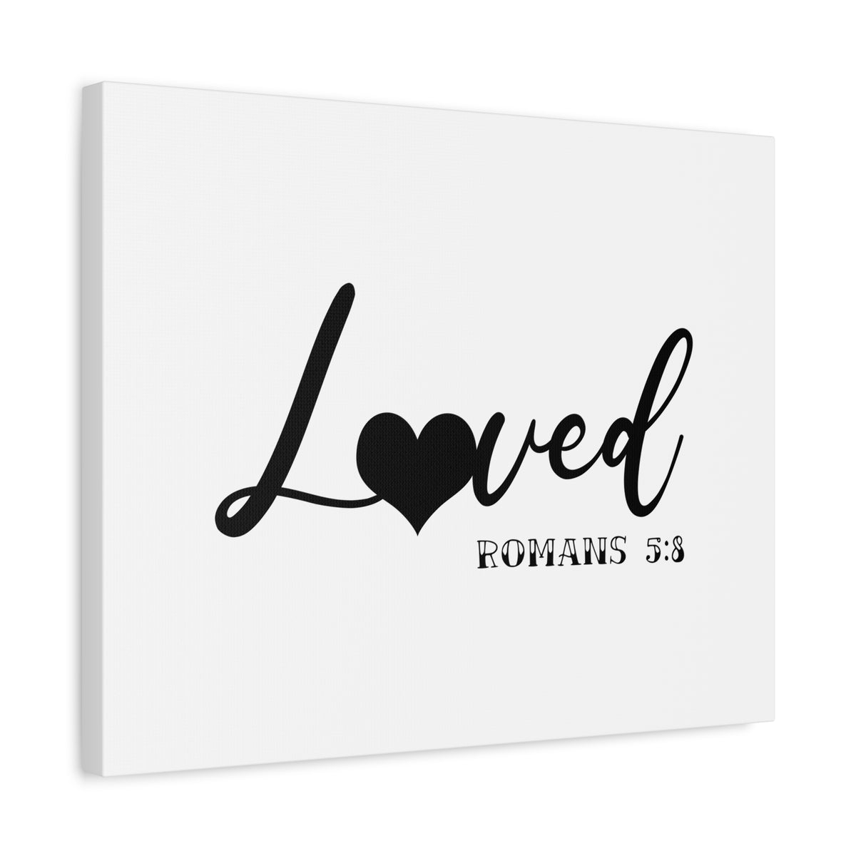 Scripture Canvas Loved Romans 5:8 Christian Wall Art Bible Verse Print Ready to Hang